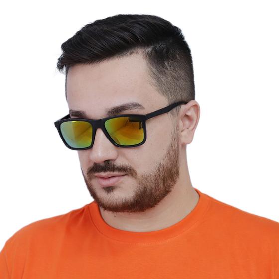 Imagem de Óculos de Sol Masculino Varias Cores Proteção UV400 Envio Imediato Acompanha Case