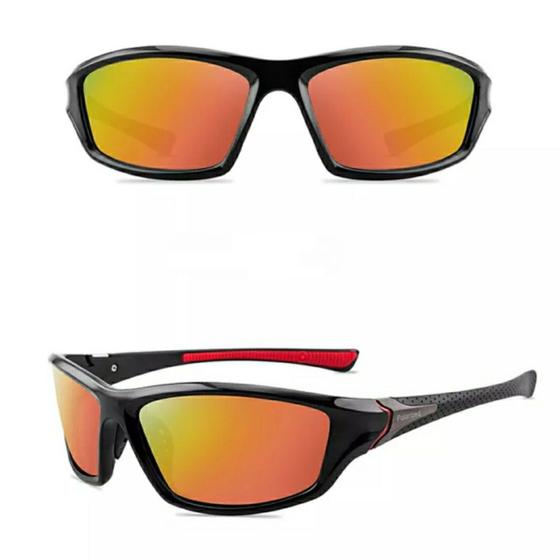 Imagem de Óculos de sol polarizado masculino laranja espelhado atleta s5