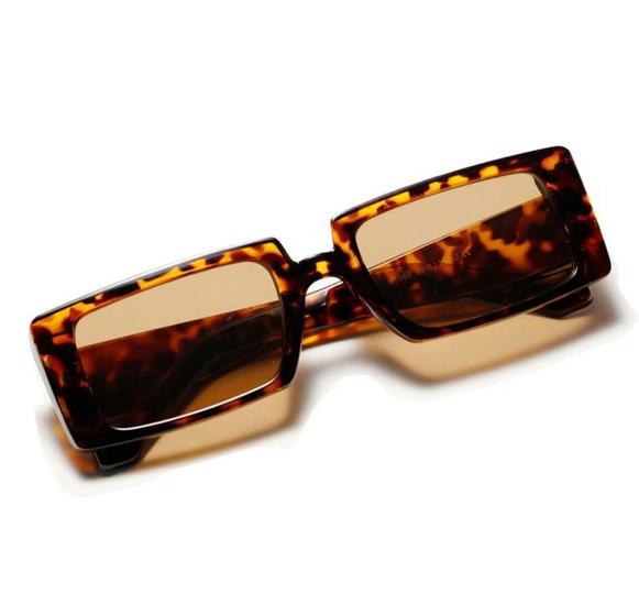 Imagem de Óculos De Sol Quadrado Onça Leopardo Feminino Vintage Uv400