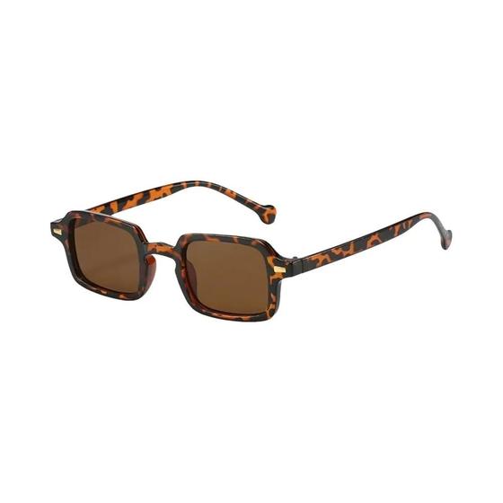 Imagem de Óculos de Sol Quadrados Retrô Femininos - Estilo Leopardo Azul Gradiente com Proteção UV400