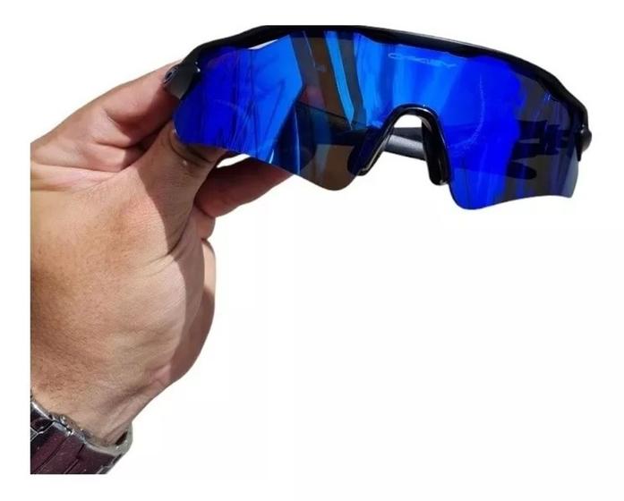 Imagem de Oculos de Sol Radar Ev Lente Azul Escuro Juliet Mandrak Ciclistas Flak