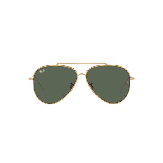 Imagem de Óculos de Sol Ray Ban Aviator Reverse RBR0101S 001 VR 62 Ouro Lente Verde Escuro Original