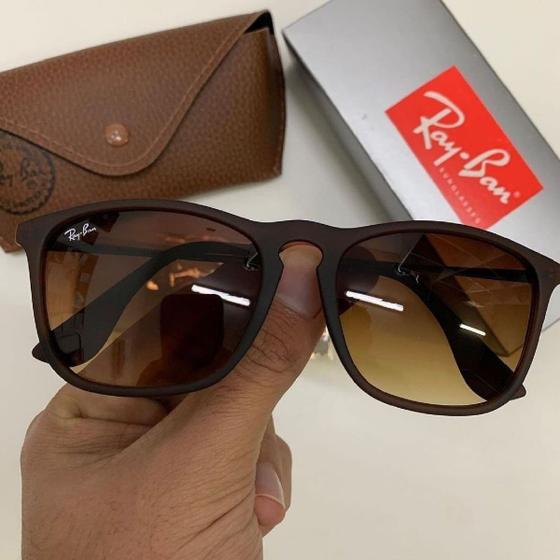 Imagem de Óculos de Sol Ray Ban Chris RB4187 Marrom Fosco