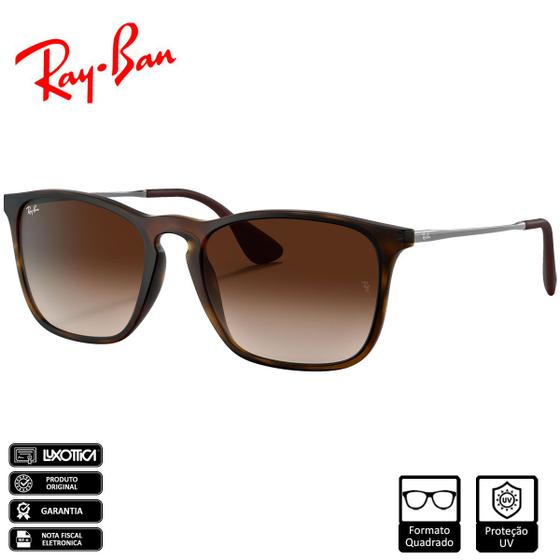 Imagem de Óculos de Sol Ray-Ban Original Chris Havana Fosco Marrom Degradê - RB4187L 856/13 54