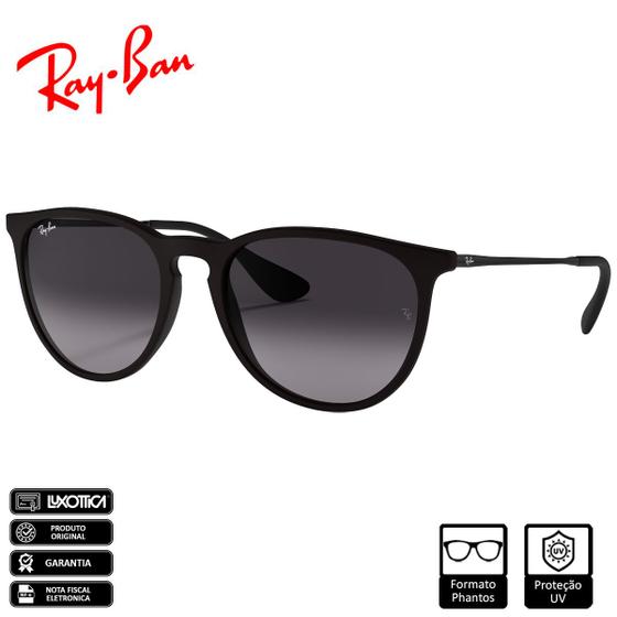 Imagem de Óculos de Sol Ray-Ban Original Erika Classic Preto FoscoCinza Escuro Degradê - RB4171L 622/8G 54-18