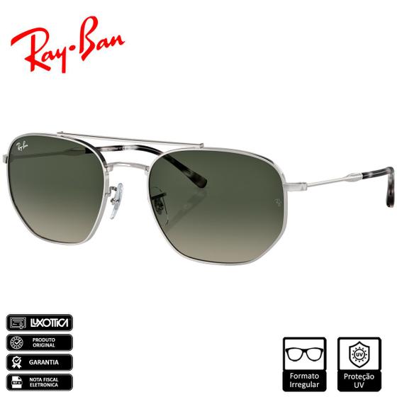 Imagem de Óculos de Sol Ray-Ban Original RB3707 Polido Prata Polido Degradê  RB3707L 003/71 57-20