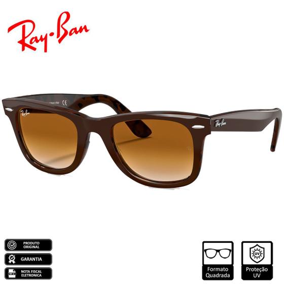 Imagem de Óculos de Sol Ray-Ban Original Wayfarer Color Mix Marrom Claro Degradê - RB2140 127651 50-22