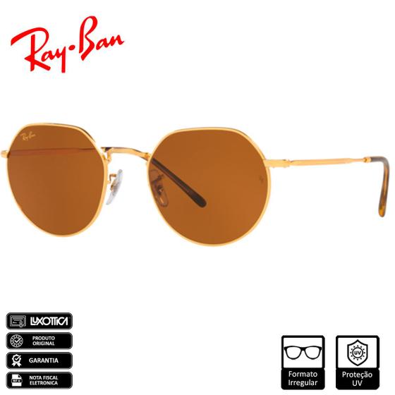 Imagem de Óculos de Sol Ray-Ban OriginalJackOuro Polido Marrom Clássico - RB3565L 919633 53