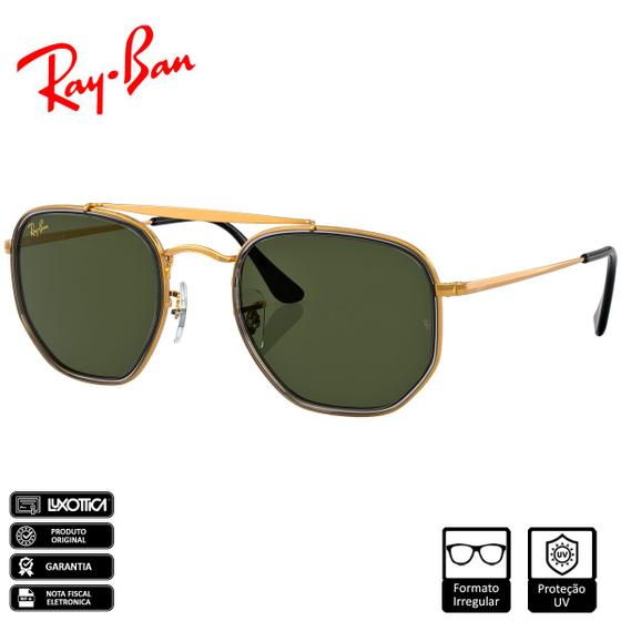 Imagem de Óculos de Sol Ray-Ban OriginalMarshal II Ouro Polido VerdeClássico G-15 - RB3648M 923931 52