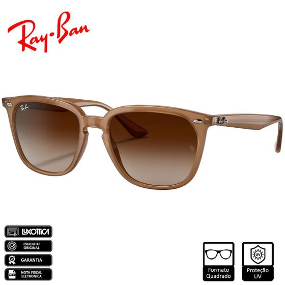 Imagem de Óculos de Sol Ray-Ban RB4362 Polido Tartaruga Marrom Degradê - RB4362 616613 55-18