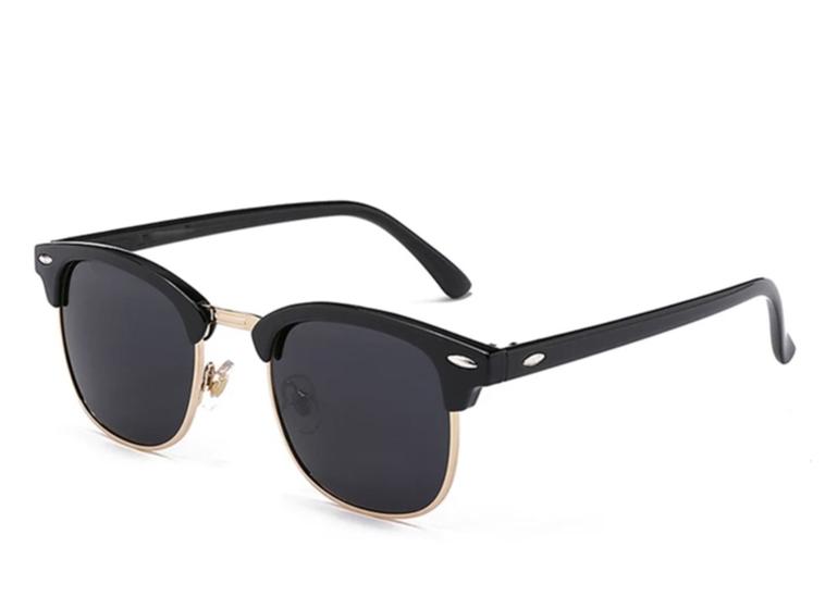 Gafas De Sol Retro Feisedy B2322 Uv400 Marco Negro