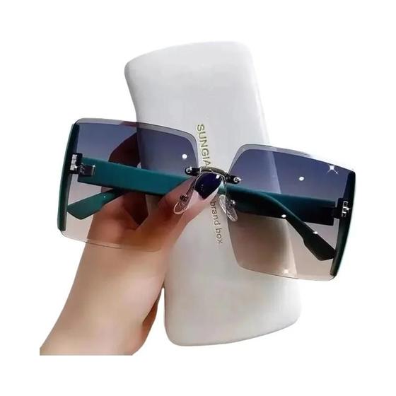 Imagem de Óculos de Sol Sem Armação com Lentes Degradê - Estilo Moderno e Sofisticado