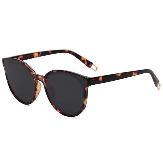 Imagem de Óculos de sol SOJOS Fashion Round SJ2057 Tortoise/Grey para mulheres e homens