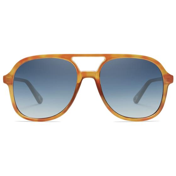 Imagem de Óculos de sol SOJOS Retro Aviator SJ2174 Caramel Tortoise para mulheres e homens