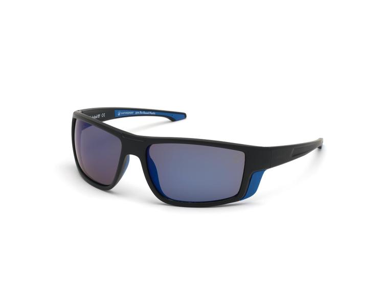 Imagem de Óculos de Sol Timberland TB 9218 02D - Preto Fosco com Borracha Azul