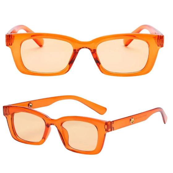 Imagem de Óculos De Sol Vintage Feminino Masculino Laranja Uv400 Retrô