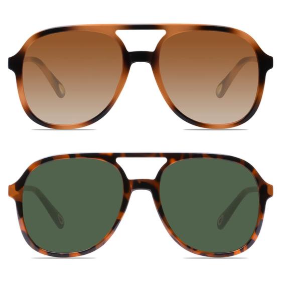 Imagem de Óculos de sol YDAOWKN Retro Square Aviator UV400 para homens e mulheres