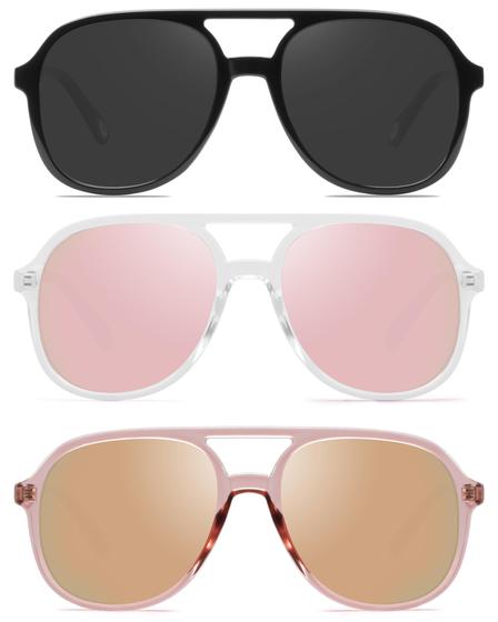 Imagem de Óculos de sol YDAOWKN Retro Square Aviator UV400 para homens e mulheres