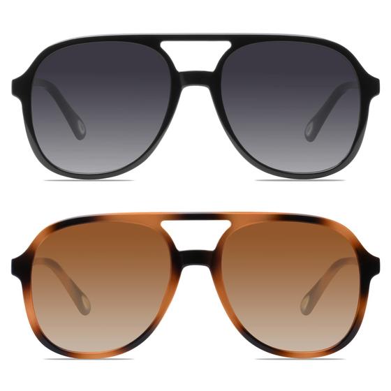 Imagem de Óculos de sol YDAOWKN Retro Square Aviator UV400 para mulheres/homens