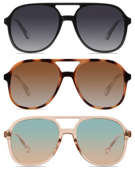 Imagem de Óculos de sol YDAOWKN Retro Square Aviator UV400 para mulheres/homens