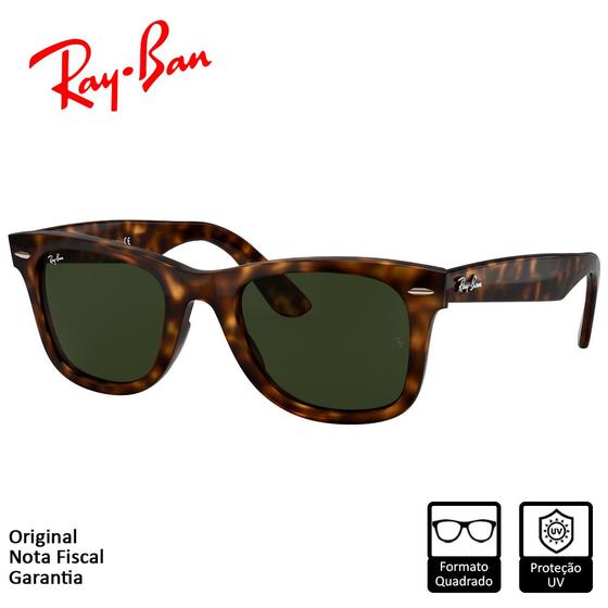 Imagem de Óculos de SolRay-Ban Original Wayfarer Ease Havana Claro PolidoVerde Clássico G-15 - RB4340 710 50