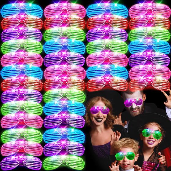 Imagem de Óculos LED Neon SHQDD - Pacote com 40 Unidades - Lembrancinhas de Festa