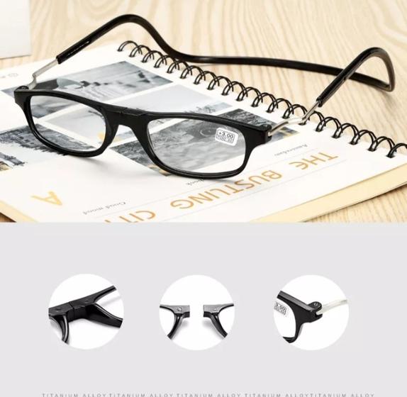 Imagem de Óculos Leitura Fechamento Magnético Pendurar Pesçoço Unissex