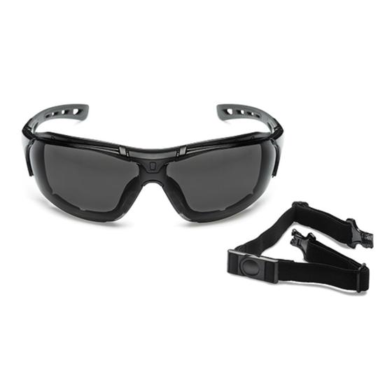 Imagem de Oculos lente cinza roma steelflex  haste rigida + elásticos