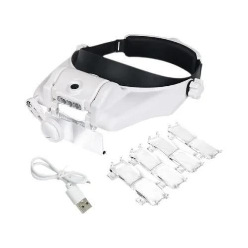Imagem de Óculos Lupa com LED Recarregável via USB - Ferramenta para Relojoeiro com Aumento 1.5x, 2.5x e 3.5x