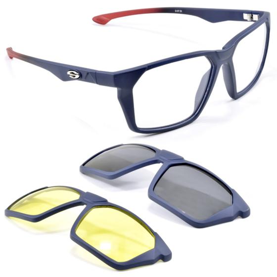 Oculos Masculino Sport Armação ClipOn Solar Noite Smart 955 Menor preço em Oculos Masculino Sport Armação ClipOn Solar Noite Smart 955