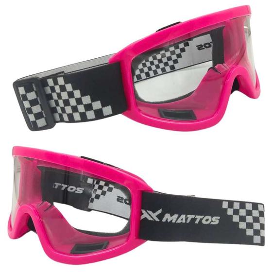 Imagem de Óculos mattos rancing motocross rosa transparente trilha mx
