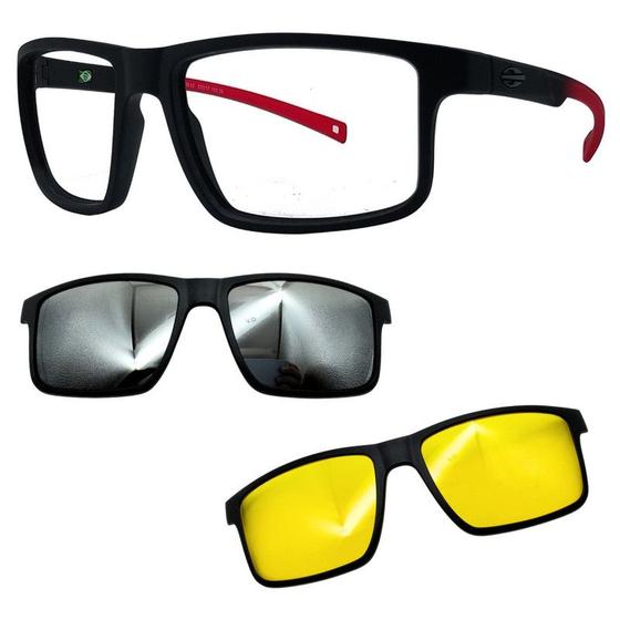 Imagem de Oculos Mormaii 6127 Swap 5 A85 Com 2 Clipons Prata e Noturno