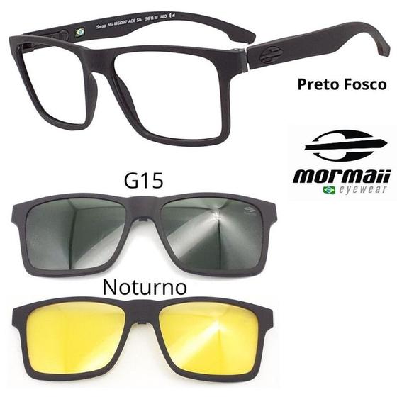 Imagem de Oculos Mormaii Para grau Swap NG 6098 Preto com 2 Clipons