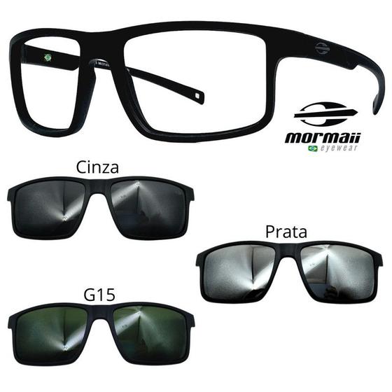 Imagem de Oculos Mormaii Swap 5 6127 A14 Preto Fosco Com 3 Clipons