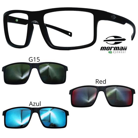 Imagem de Oculos Mormaii Swap 5 6127 A14 Preto Fosco Com 3 Clipons