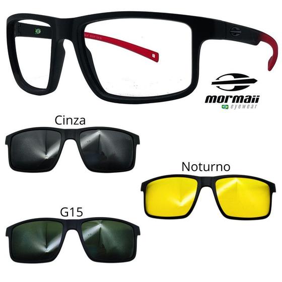 Imagem de Oculos Mormaii Swap 5 6127 A85 Preto Red Com 3 Clipons