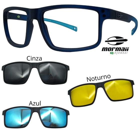 Imagem de Oculos Mormaii Swap 5 6127 Azul Fosco com 3 Clipons CAN