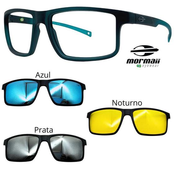 Imagem de Oculos Mormaii Swap 5 6127 K04 Verde Fosco Com 3 Clipons