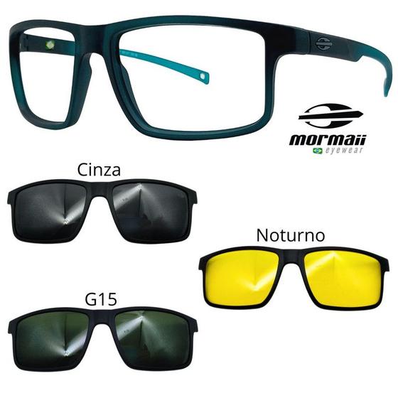 Imagem de Oculos Mormaii Swap 5 6127 K04 Verde Fosco Com 3 Clipons