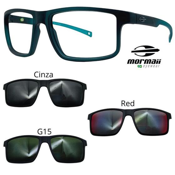 Imagem de Oculos Mormaii Swap 5 6127 K04 Verde Fosco Com 3 Clipons