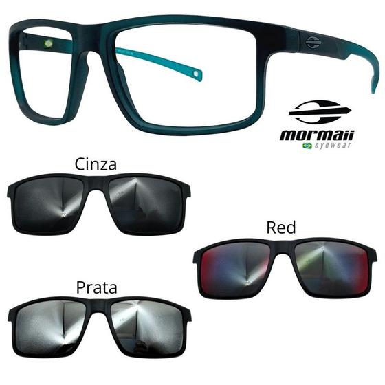 Imagem de Oculos Mormaii Swap 5 6127 K04 Verde Fosco Com 3 Clipons