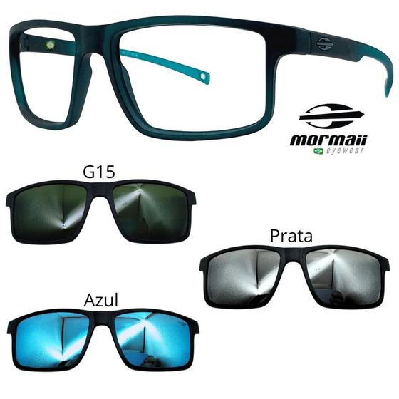 Imagem de Oculos Mormaii Swap 5 6127 K04 Verde Fosco Com 3 Clipons