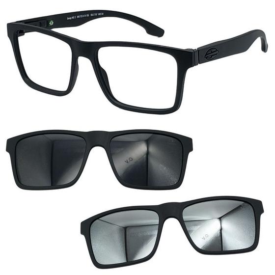 Imagem de Oculos Mormaii Swap NG 2 6153 A14 com 2 Clipon Cinza e Prata