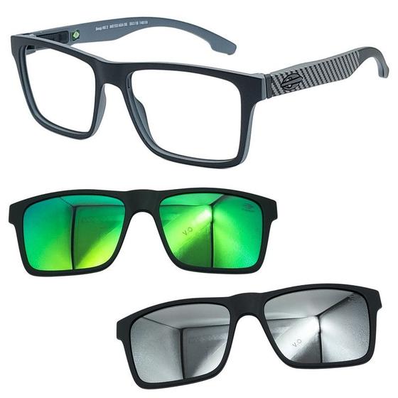 Imagem de Oculos Mormaii Swap NG 2 6153 AGA com 2 Clipon Verde e Prata