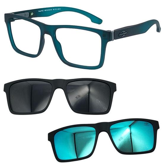 Imagem de Oculos Mormaii Swap NG 2 6153 K04 com 2 Clipon Cinza e Azul