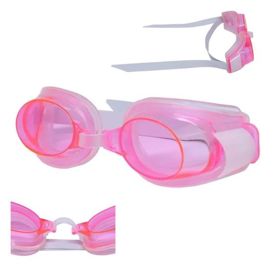 Imagem de Oculos Natacao Infantil Ajustavel Acessorio Praia Piscina Rosa Bel