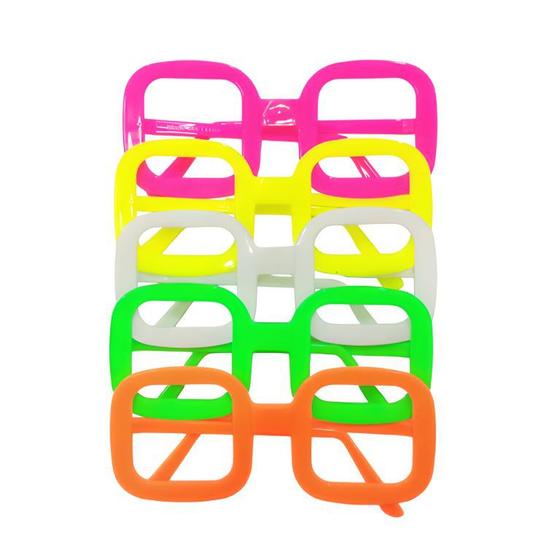 Imagem de Óculos Neon Quadrado - Pacote com 10 unidades