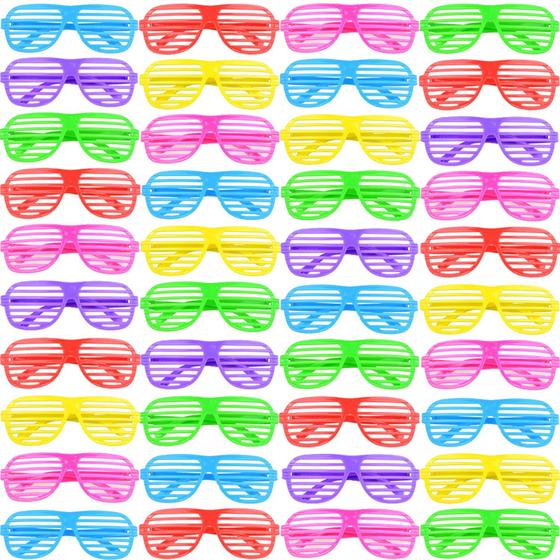 Imagem de Óculos Shutter Shades CHAXUNTEN Neon Party, pacote com 54