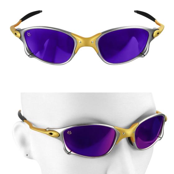 Imagem de oculos sol lupa praia metal masculino proteção uv + case polarizado lente espelhada qualidade premium todo metal casual