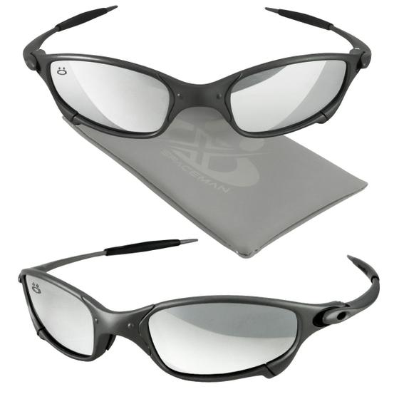 Imagem de oculos sol mandrake lupa cinza proteção uv metal + case verão lente laranja qualidade premium
